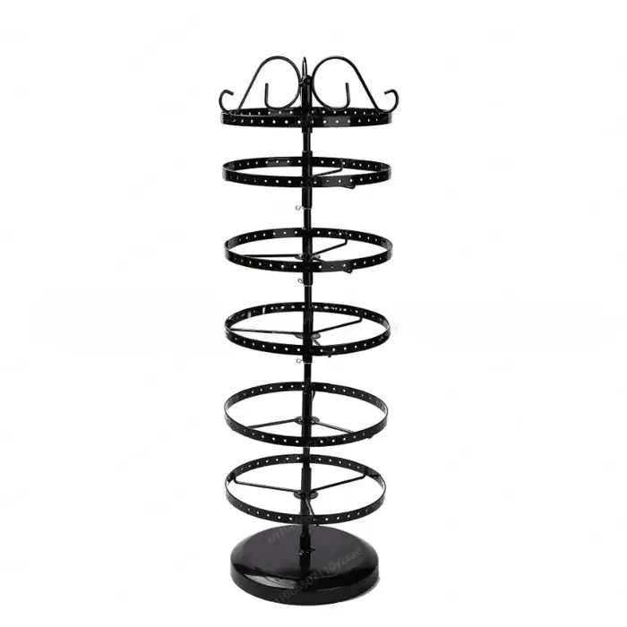 Support de boucles d'oreilles rotatif à 6 niveaux, présentoir multicouche pour goujons et cerceaux, 