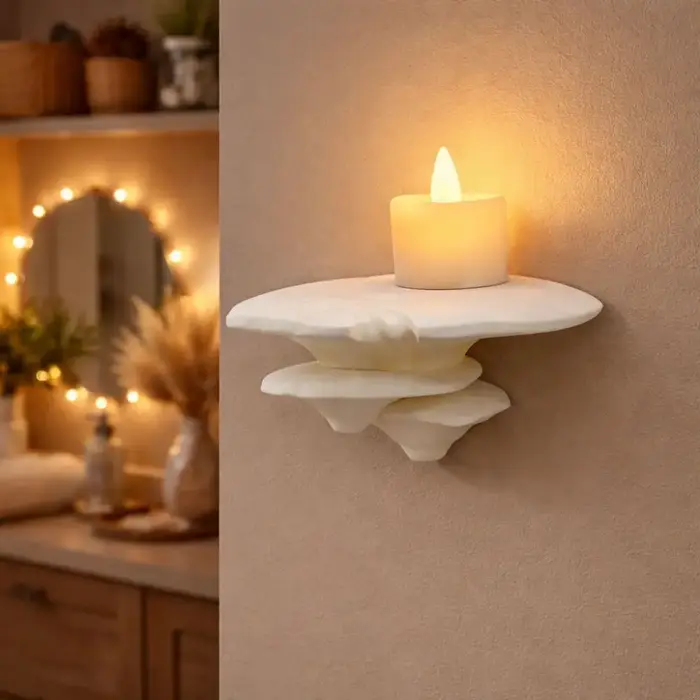 Étagère de rangement murale en plastique imprimée en 3D, petite étagère en forme de champignon, gain de place, étagère de rangement pour bureau