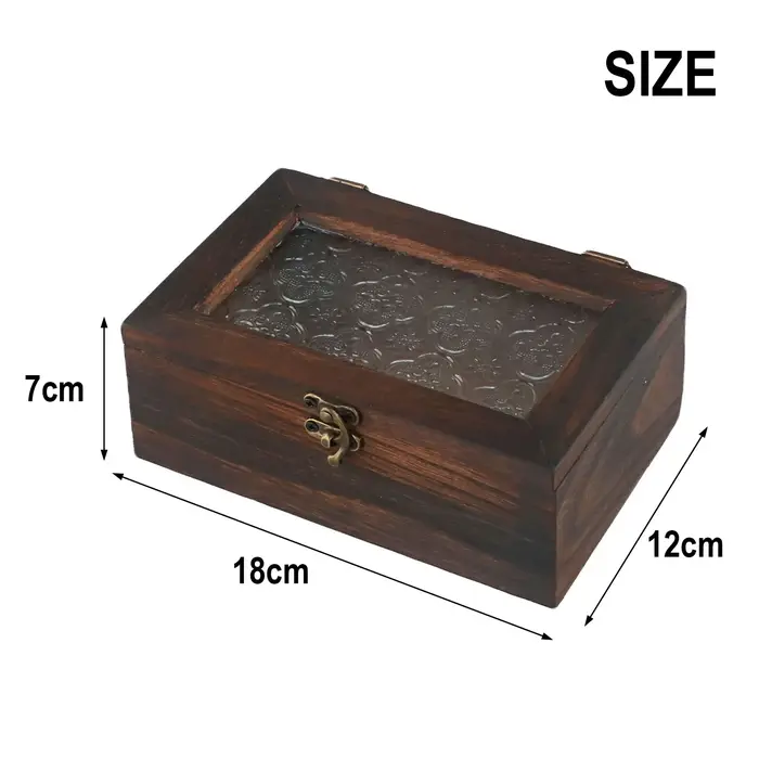 Boîte de rangement rectangulaire en bois