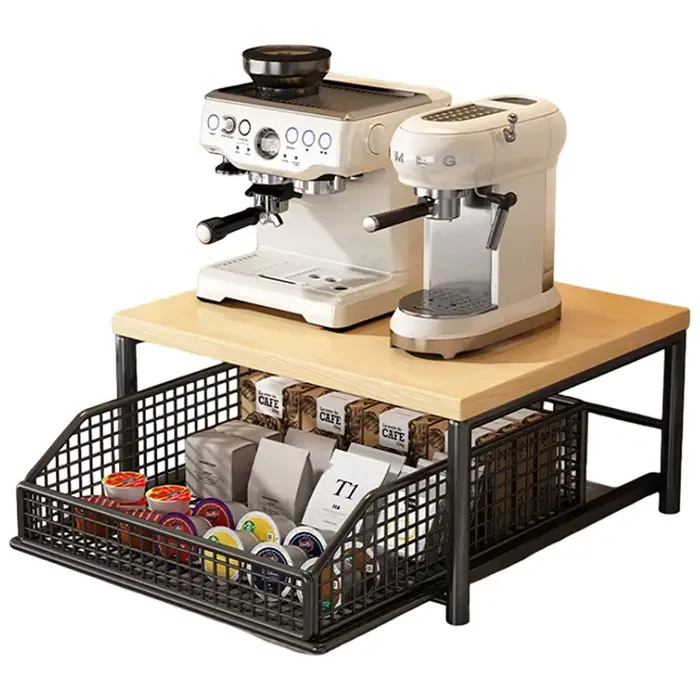 Support d'imprimante de bureau, support de rangement de cuisine, avec panier de rangement inférieur,