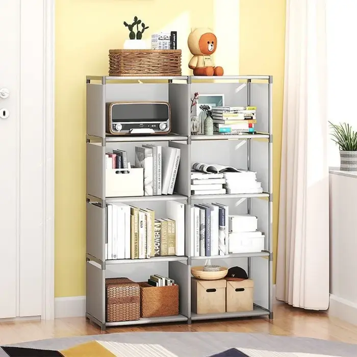 Étagère simple à monter soi-même, bibliothèque, armoires de rangement faciles à assembler, étagère pour livres, organisateur de rangement peu encombrant pour articles divers, mobilier de maison