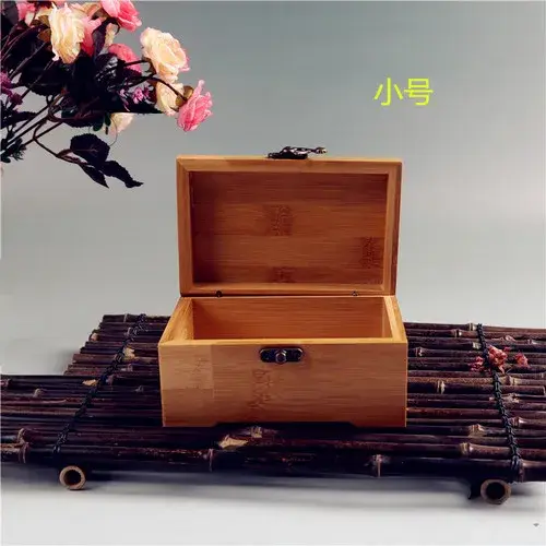 Boîte à bijoux en bambou artisanal, petite boîte de collection coréenne, rangement de bijoux en bois