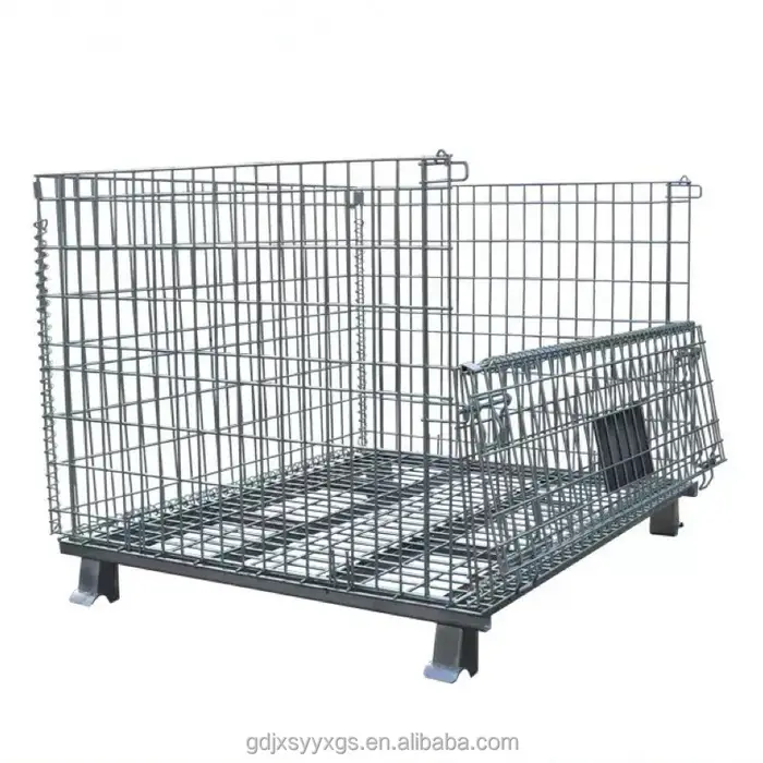 Cage de stockage pliable en fil métallique pour entrepôt, camion de logistique avicole et rangement 