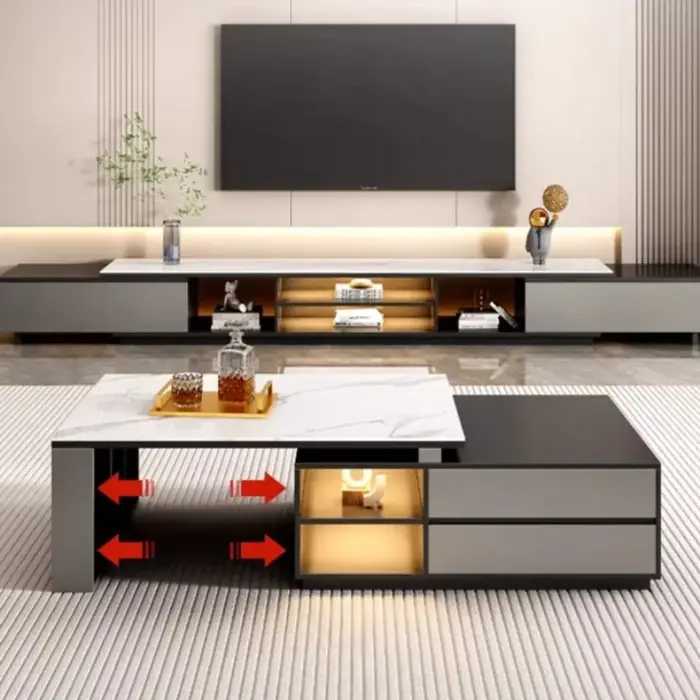 Meuble TV de Luxe Simple avec Vitrine