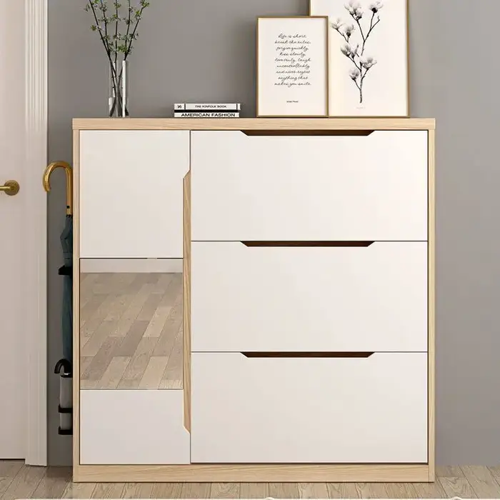 Meuble à chaussures moderne en bois pour salon