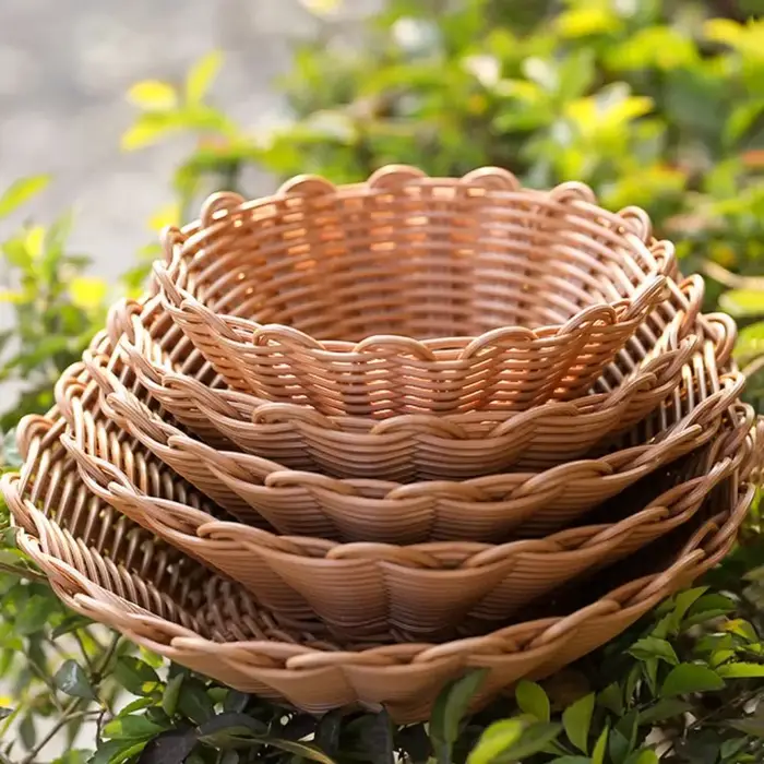 Panier de rangement rond tressé pour pain