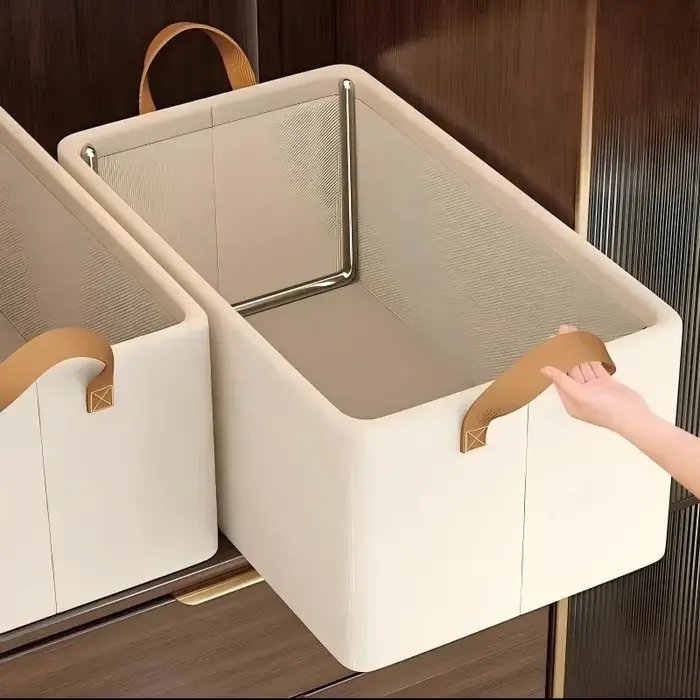Boîte de rangement pliable en tissu pour la maison
