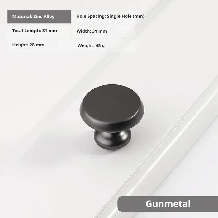 Poignées de meuble de luxe en métal gris anthracite, modernes et minimalistes, pour tiroirs et porte