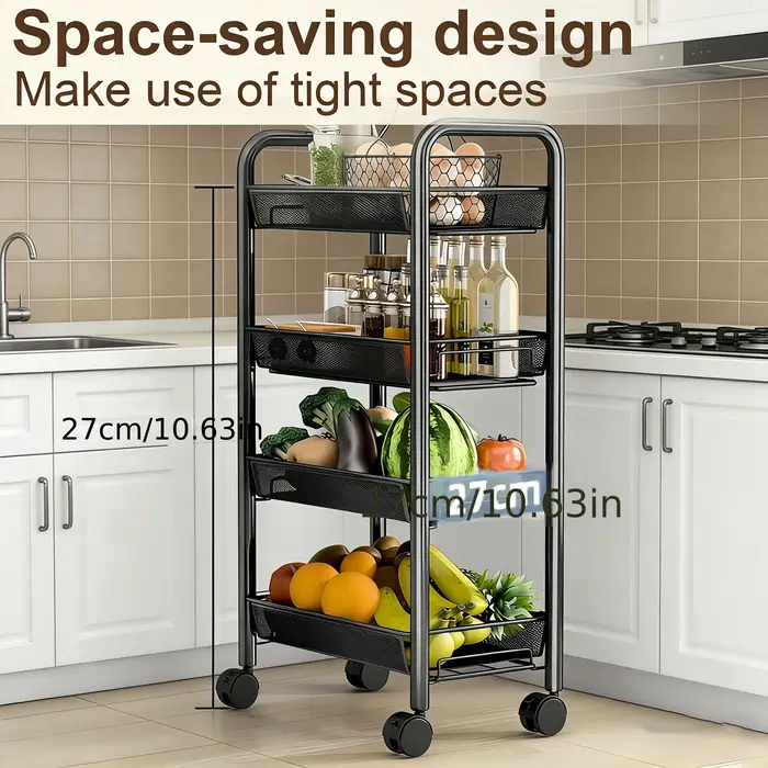 Chariot de rangement multifonctionnel à plusieurs niveaux – Une unité