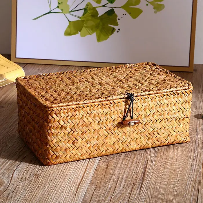 Boîte de rangement de tissage de paille