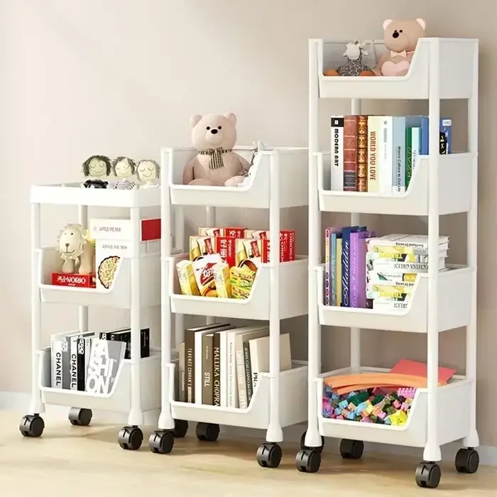 Chariot de rangement en plastique à 2-5 niveaux