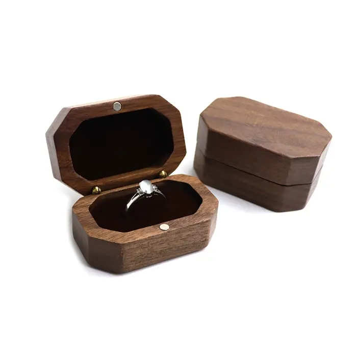 Boîte à bijoux rustique en bois pour mariage