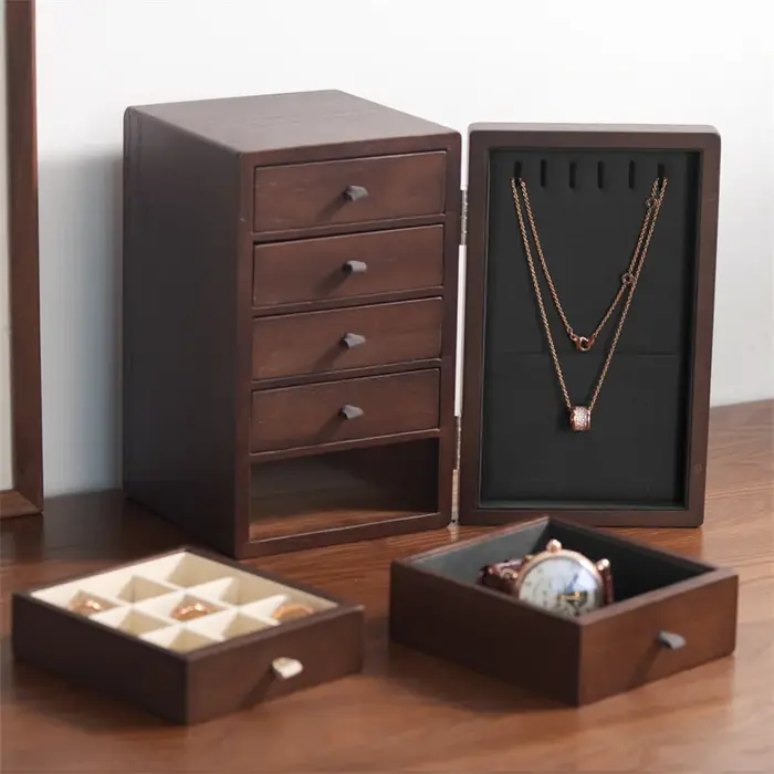Oirlv Boîte de rangement à bijoux en bois