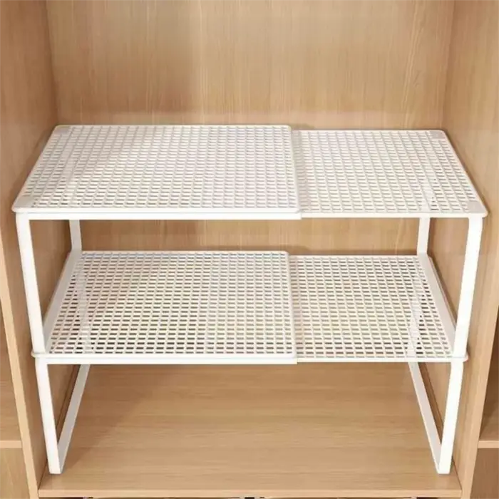 Étagère de placard télescopique empilable, séparateur de rangement extensible pour armoire, organisateur de placard réglable, planche de séparation de garde-robe antirouille