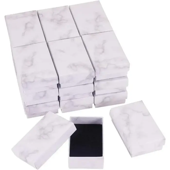 Boîte à bijoux rectangulaire en Kraft, paquet de 20, 1.96x3.11x1.06 pouces, coffrets cadeaux en cart
