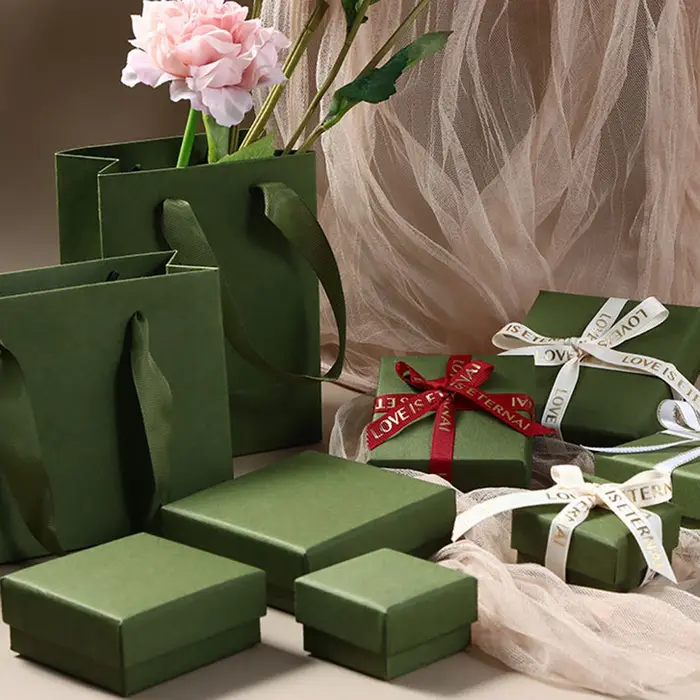 Boîte de rangement de bijoux rétro vert
