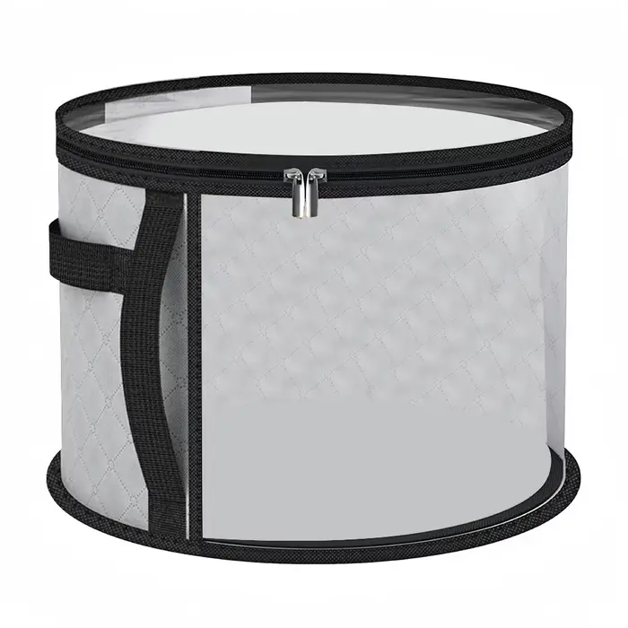 Boîte de rangement avec couvercle à fermeture éclair, seau de rangement multifonction pour chapeaux,