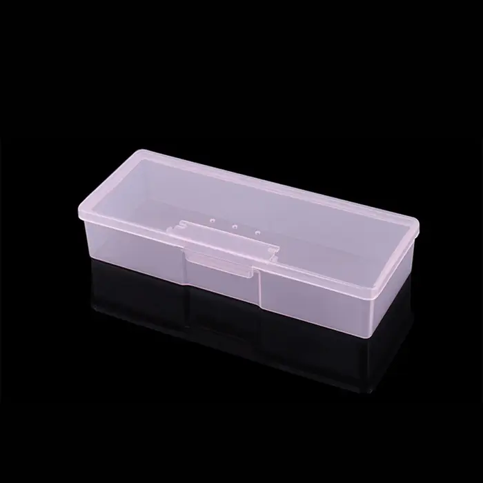 Boîte de rangement rectangulaire en plastique Transparent pour Nail Art, 1 pièce, boîte de rangement