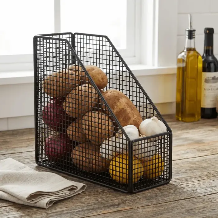 Support de rangement de cuisine peu encombrant en fer respirant