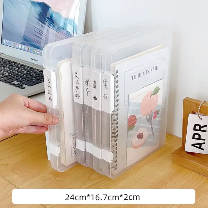 Organisateur de documents en plastique, boîte de rangement transparente de forme carrée, boîte d'org