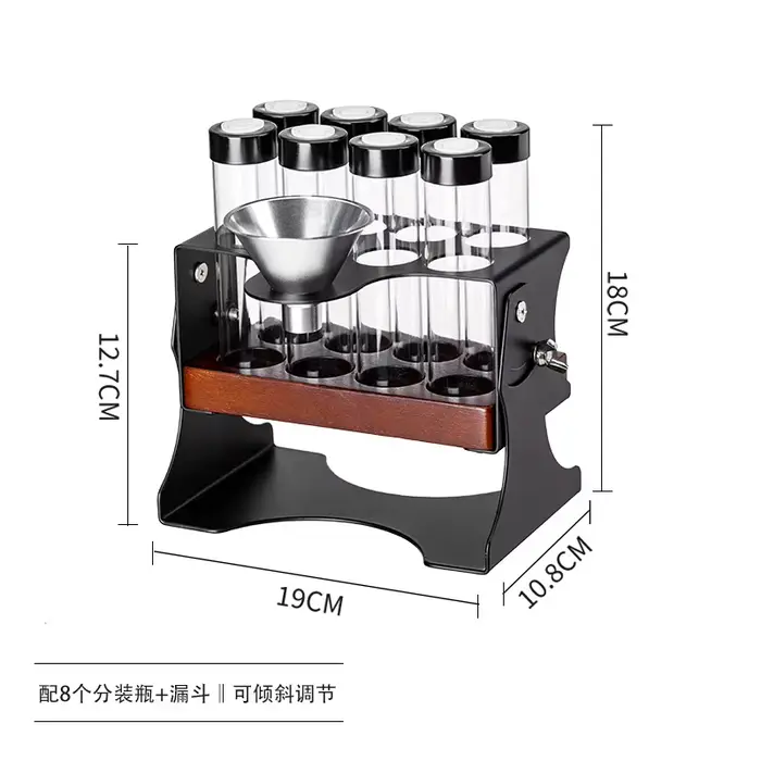 Ensemble de tubes de stockage pour grains de café, récipients en verre, support de présentation régl