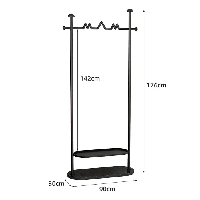 Porte-vêtements peu encombrant pour chambre à coucher, design élégant, noir, meubles pour couloir