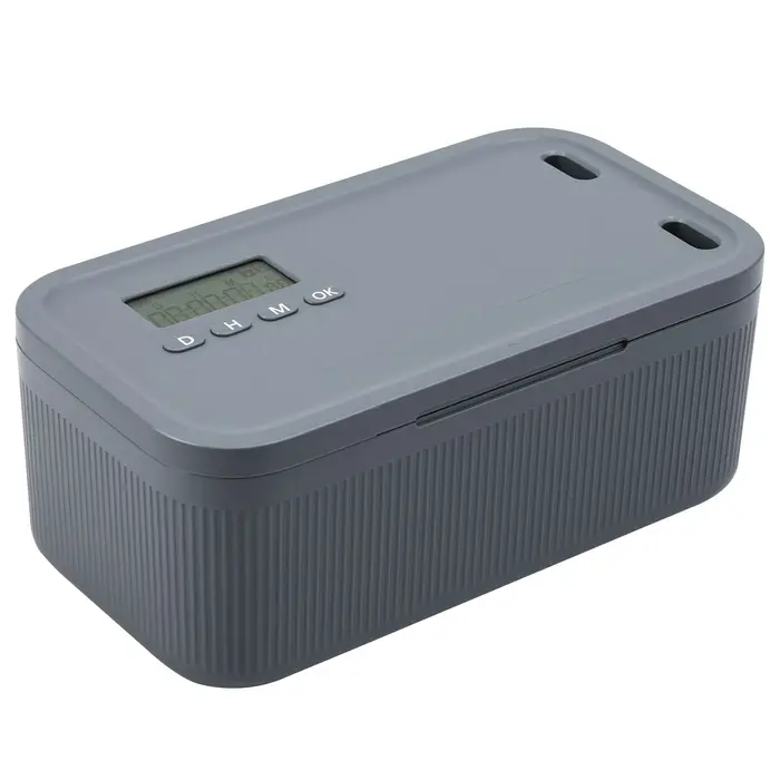 Boîte de rangement électronique de 2,8 L avec minuterie numérique, organisateur de rangement verroui
