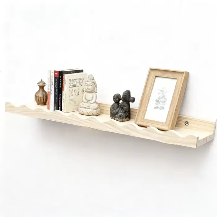 Étagère flottante en bois de pin naturel Boho