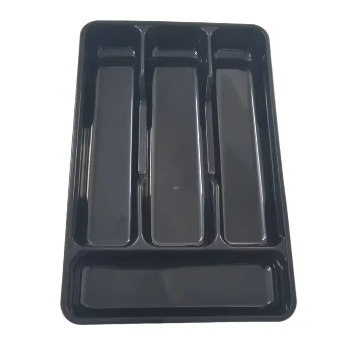 Organisateur de tiroir de cuisine, boîte de rangement à diviseur réglable pour ustensiles, couverts,
