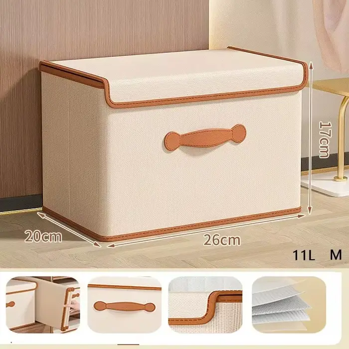 Boîte de rangement pour vêtements avec couvercle, pour usage domestique, garde-robe, sous-vêtements,