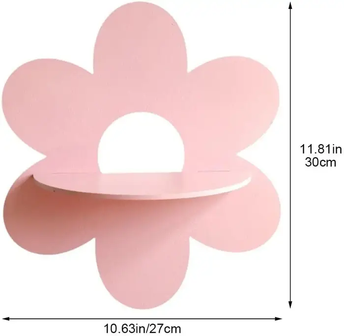 Support de rangement mural en forme de fleur, décoration murale en bois, étagère à plantes flottante