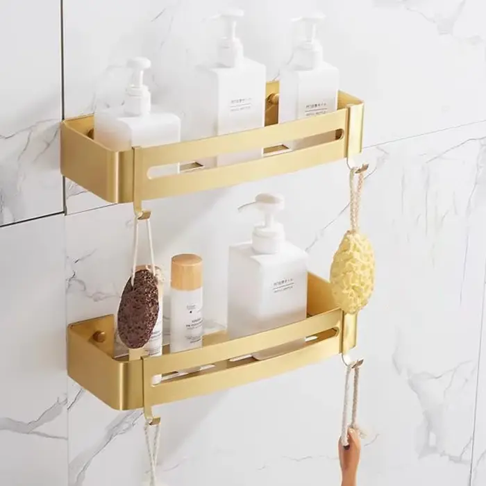 Étagère d'angle murale pour salle de bain