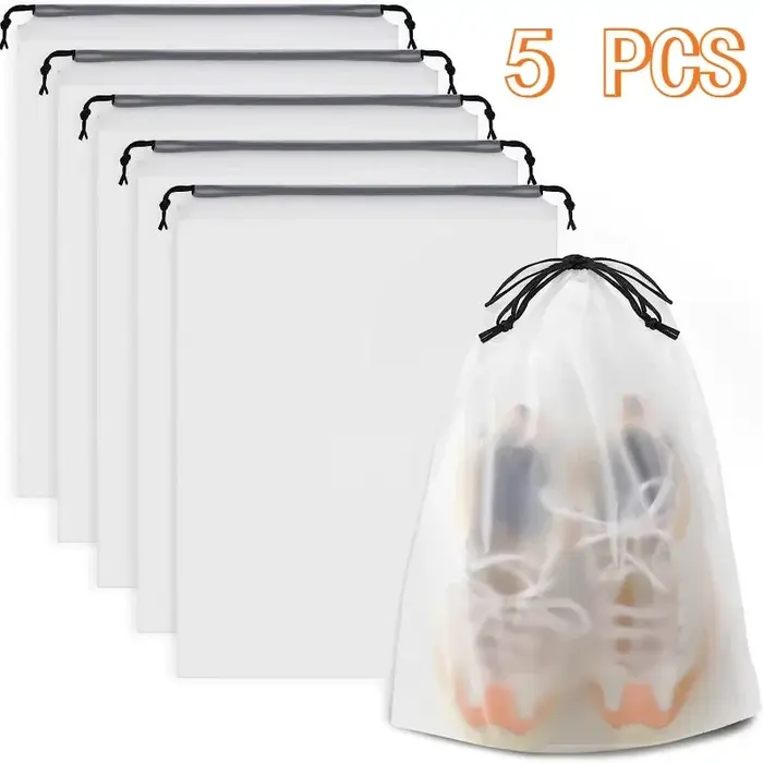 Sacs de rangement portables pour chaussures, sac de rangement en plastique transparent étanche pour 