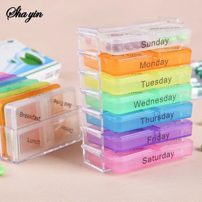 Boîte à médicaments en plastique à 28 compartiments, style tiroir, organisateur pour le rangement des médicaments à domicile, étagère organisatrice de médicaments
