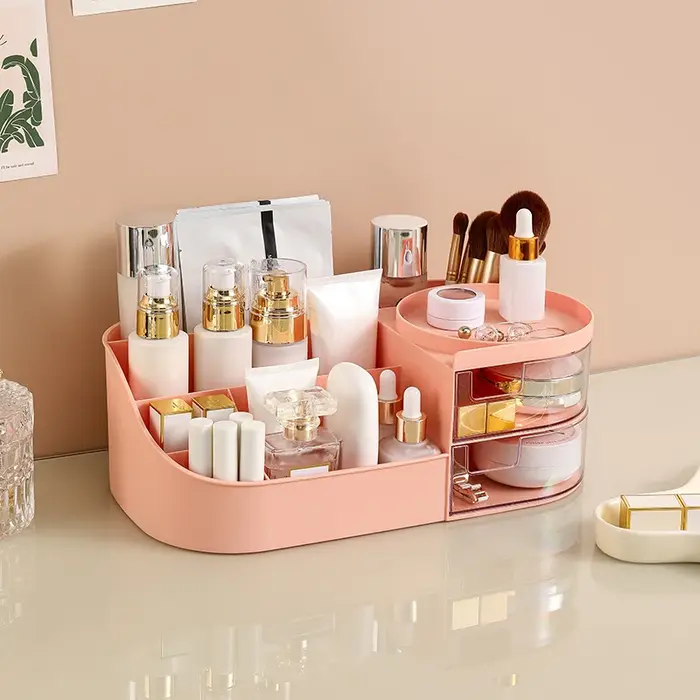 Boîte de rangement de maquillage de Table, organisateur de rangement de cosmétiques, bijoux vernis à