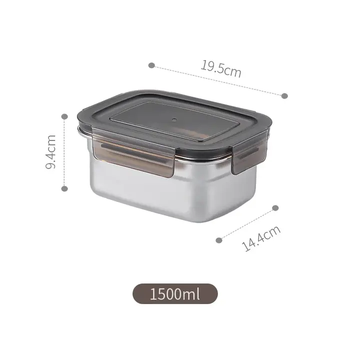 Boîte alimentaire hermétique en acier inoxydable 304, boîte à lunch portable, boîte de conservation 