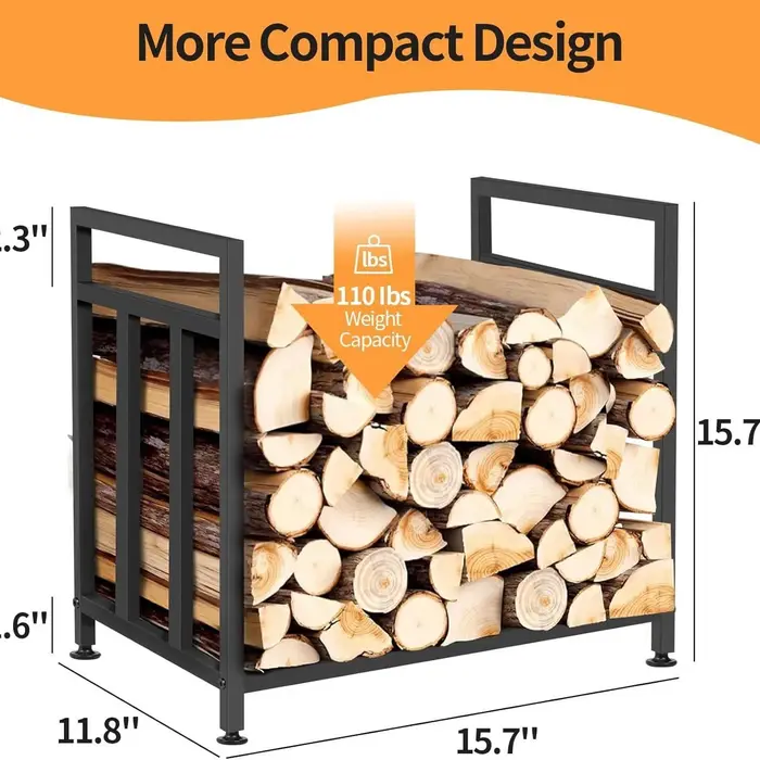 Support de stockage de bois de chauffage en bois vintage pour organiser et ranger le bois