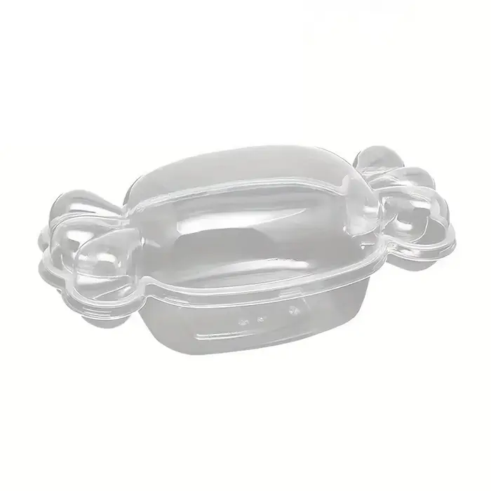Lot de 10 boîtes à gâteaux transparentes en forme de bonbon, boîtes à dessert hermétiques en plastiq