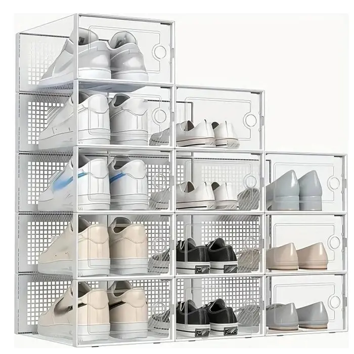 12 boîtes à chaussures transparentes
