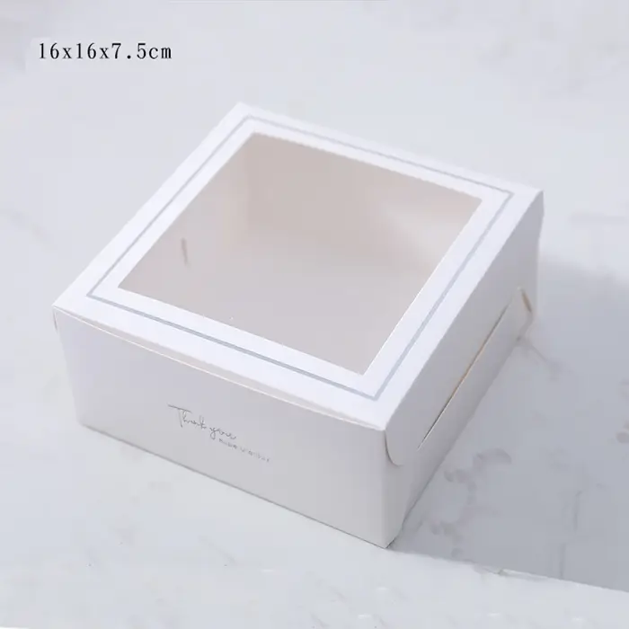 Boîte d'emballage en carton avec fenêtre pour gâteaux, emballage décoratif pour strass, bonbons et m
