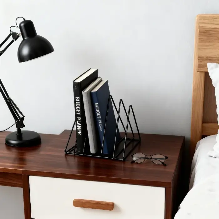 Étagère de bureau en fer forgé, étagère de table en métal, étagère de rangement simple