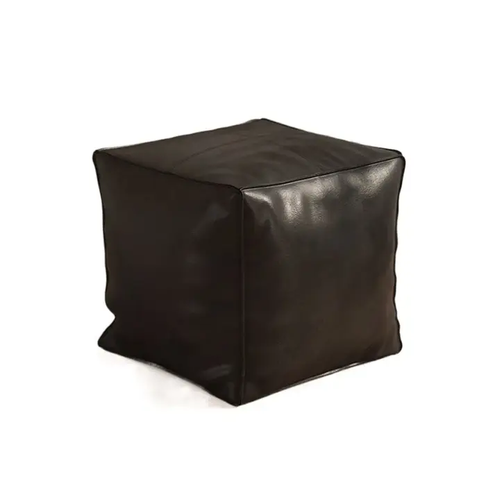 Pouf ottoman de luxe léger antidérapant en cuir PU imperméable sans rembourrage, grande capacité, ép
