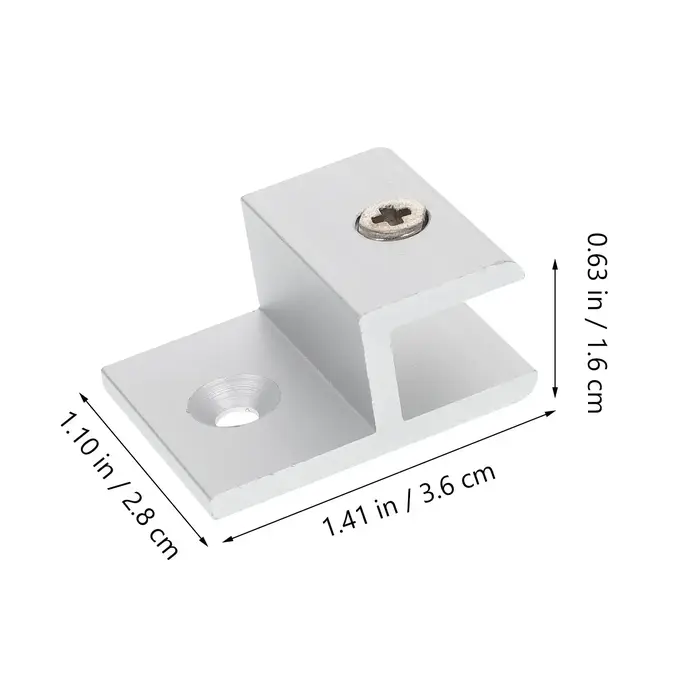 Support d'étagère en verre rectangulaire en aluminium
