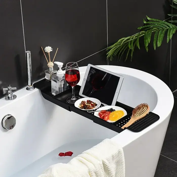 Étagère de rangement rétractable multifonction pour baignoire