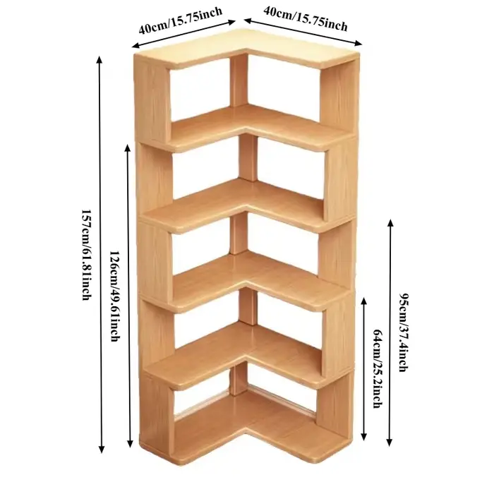 Bibliothèque d'angle en bois multicouche