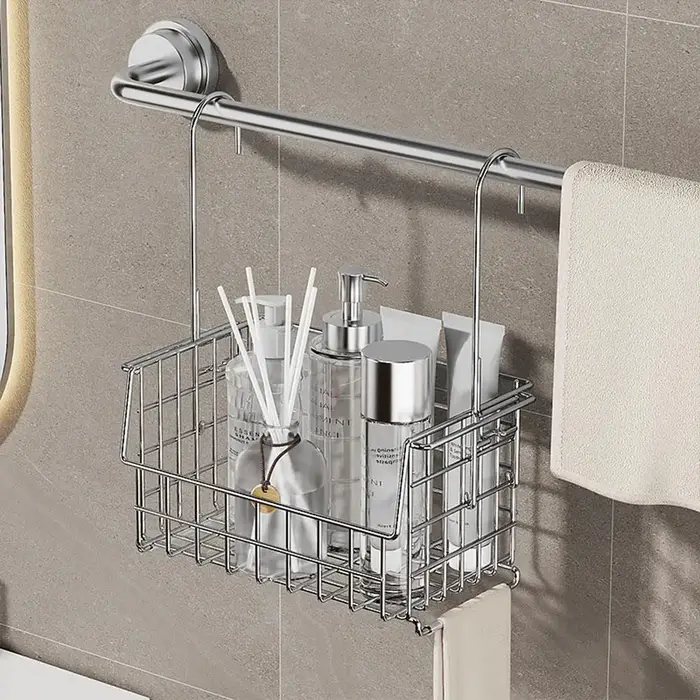 Étagère de salle de bain en acier inoxydable