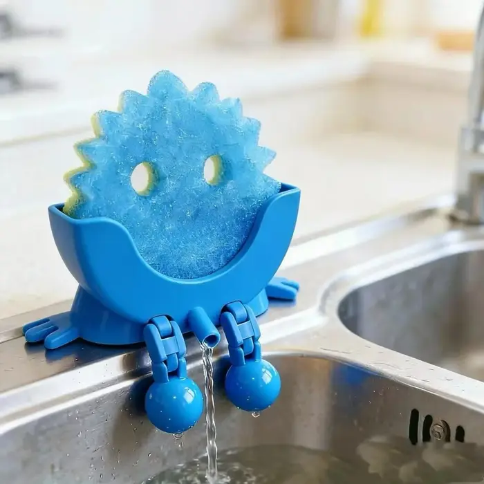 Égouttoir à vaisselle Smiley, pour la cuisine, éponge à récurer Scrub Daddy, boîte de rangement prat