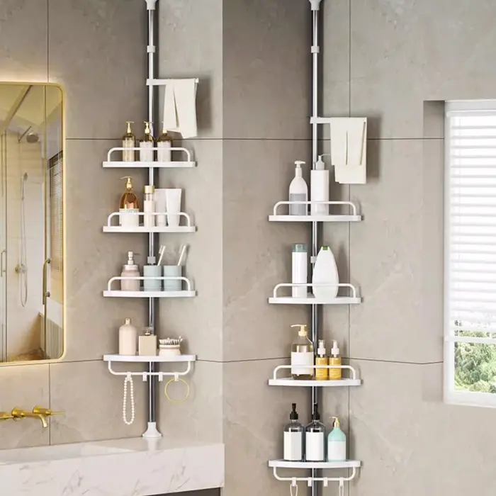 Support de rangement d'angle de salle de bain en acier inoxydable