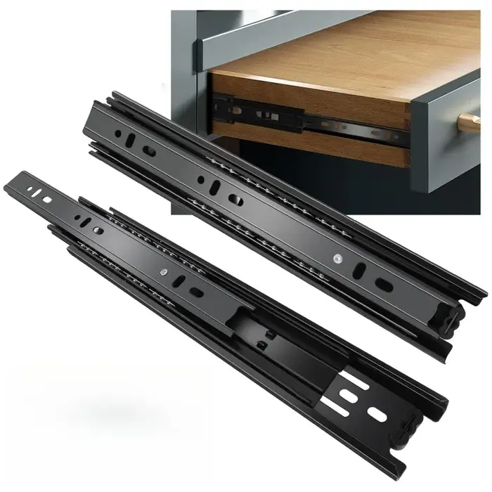 1 Paire de glissières de tiroir à extension complète pour armoire et commode, 8, 10, 12, 14, 16, 18,