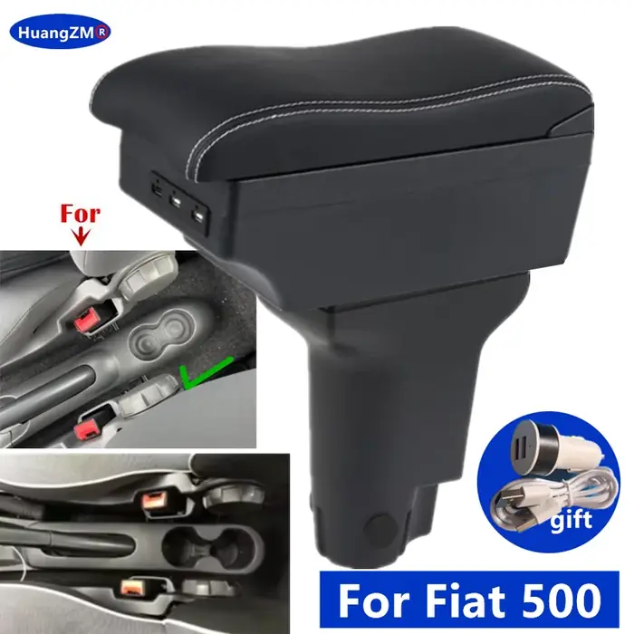 Boîte d'accoudoir de voiture pour Fiat 500